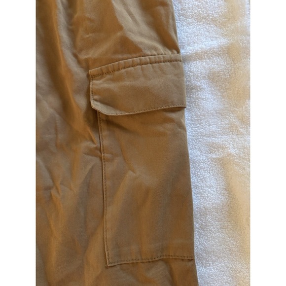 Stradivarius Tapered Leg Cargo Pants Tan Brown US Size XS Belt Loops - Picture 14 of 16